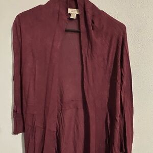 LOFT Deep Red Open Front Cardigan